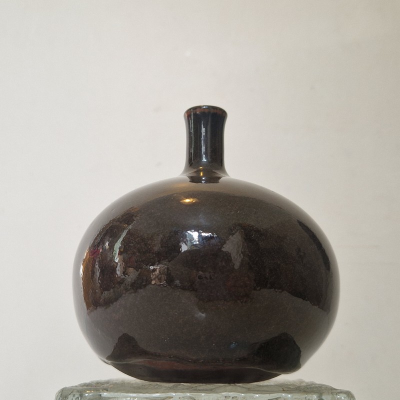 Biot / Vallauris - Jacky Coville - Vase En GrÃ¨S Ã©Mail Uni H. 11,5 - 60'S