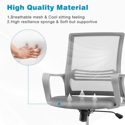 OLIXIS Ergonomic Home Office Chair with Comfortable Armrest and Lumbar Suppor...