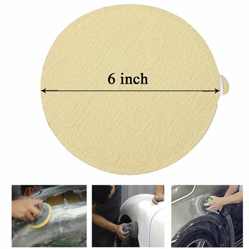 100Pc ABN 80 Grit Sandpaper Roll 6 IN Round Sanding Discs with Adhesive Back