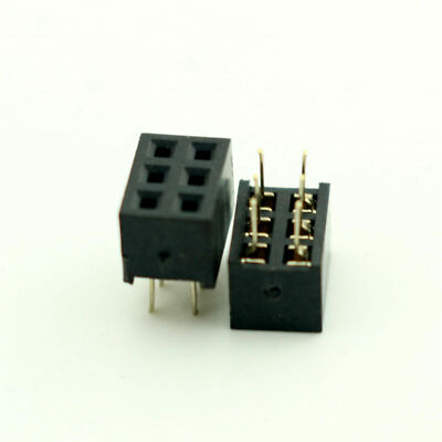 100pcs Pitch 2.0mm 2mm 2x3 Pin 6 Pin Female Double Row Straight Pin Header Strip