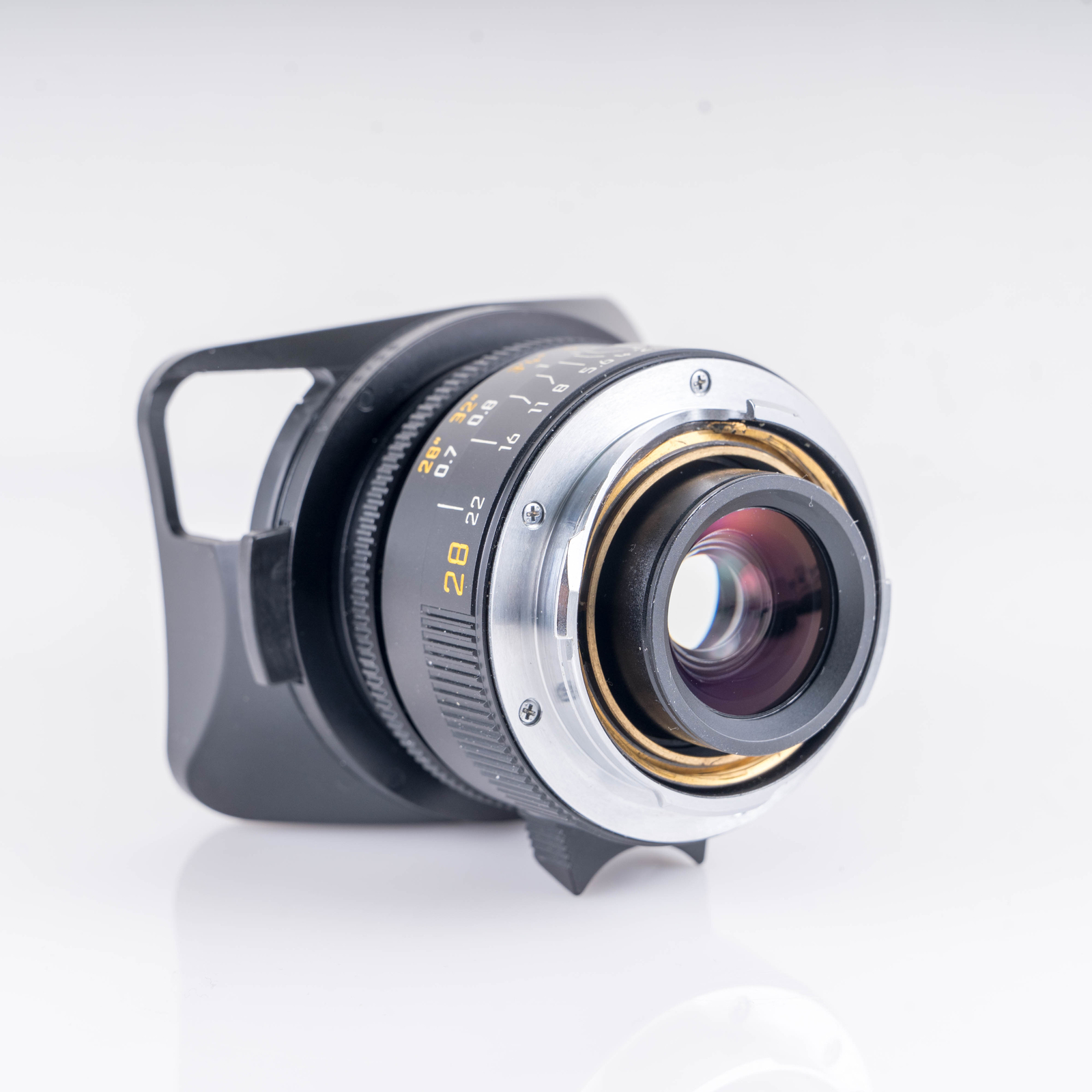 LEICA ライカ ELMARIT-M 28mm f2.8 エルマリート E46 ライカ エルマリート M 28mm F2.8 E46 元箱、フード。ケース付