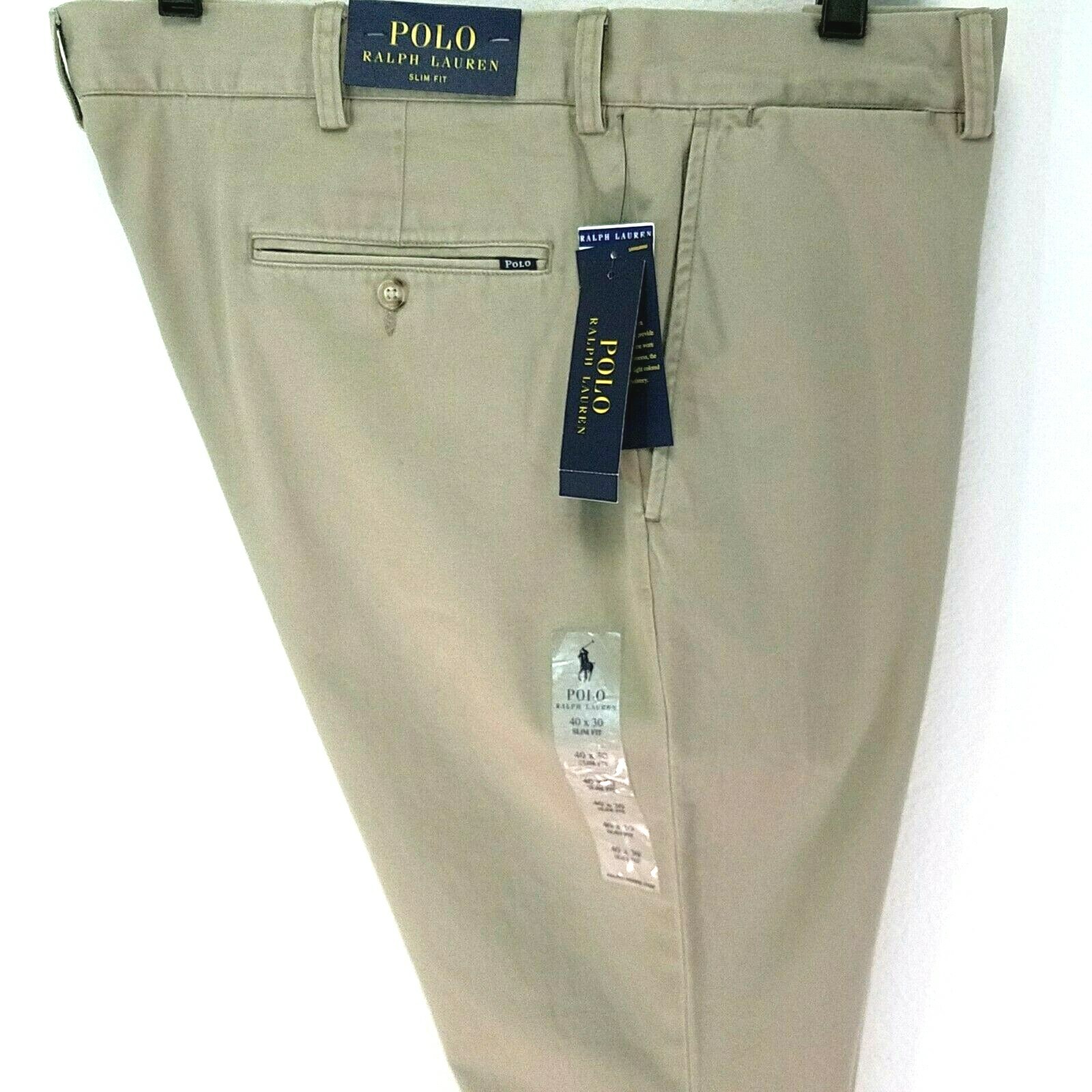 POLO RALPH LAUREN Slim Fit Chino Pants Valley Tan Khaki Men's 40/30 $85 NEW  * | eBay UK