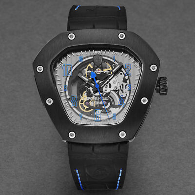 Pre-owned Tonino Lamborghini Men's 'spyderleggero' Skeleton Dial Automatic Watch Tlf-t06-4