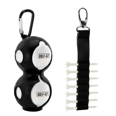 Golf-EZ Golf Ball Holder & Tee Holder Kit | Attachable to Golf Bag | Easy Access