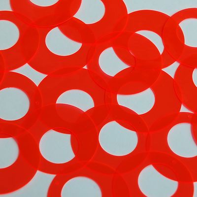 Circle Loop Vinyl Shape 1.5'' Red Go Go Fluorescent Edge Glow