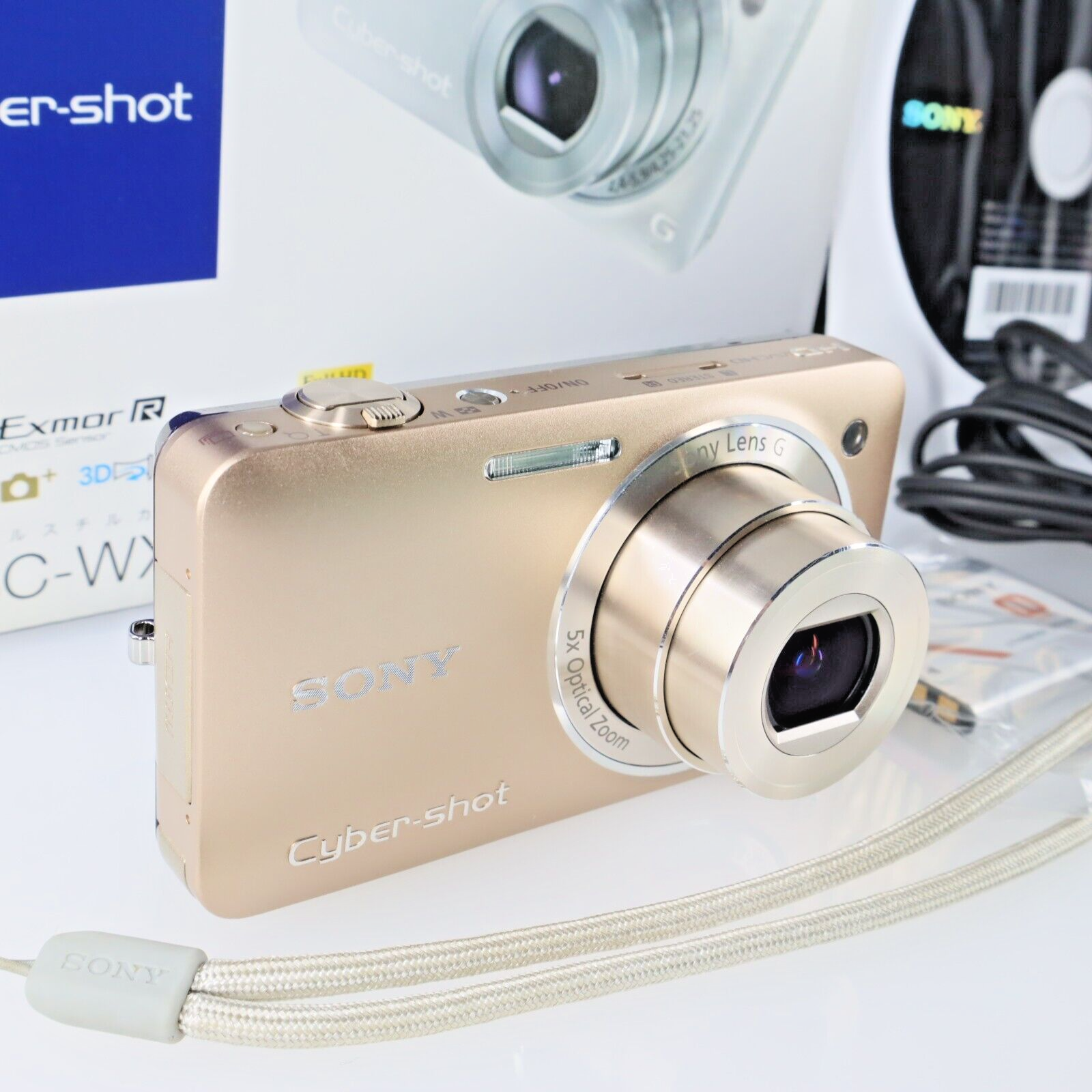 Sony ソニー Cyber-shot DSC-WX5 gold ゴールド SONY Cyber-Shot DSC-WX5 Gold 3D Kompaktowy cyfrowy aparat