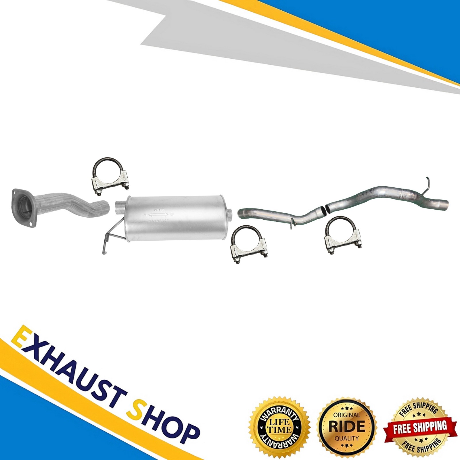 FrontPipe+RearMuffler+TailpipeFor04-06ChevyColorado2.8&3.5L&07-12 2.9&3.7L 111WB