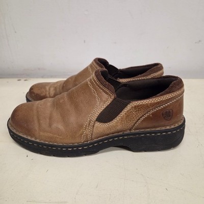 Ariat Brown Leather Slip On Loafers 8.5B 4LR Western Casual Shoes 10005734
