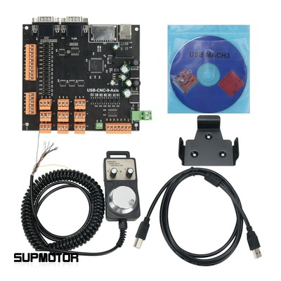 9Axis CNC Controller Kit 100KHz Stepper Motor Breakout Board+Handwheel+USB+CD