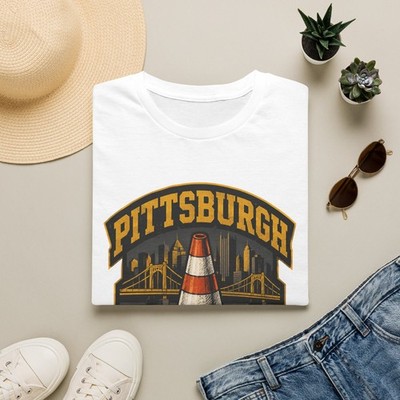 Pittsburgh Pirates Hoist The Cone T-Shirt | City Skyline Traffic Cone