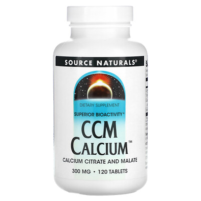 Source Naturals CCM Кальций 300 мг 120 таблеток без молочных продуктов, без яиц,