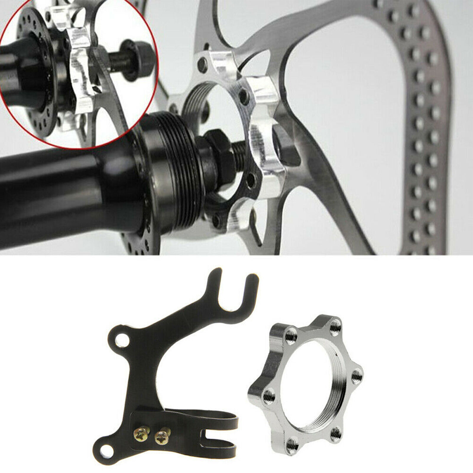 Bike Frame Conversion Kit Bicycle Disc Brake Flange Nut Adaptor Bracket Mountain