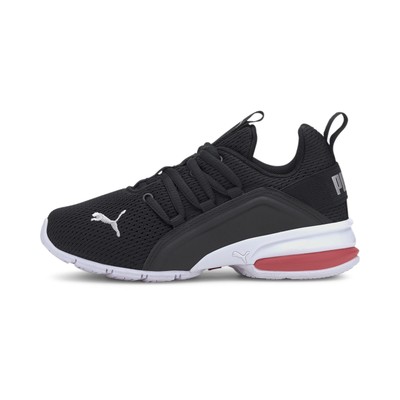 

Кроссовки PUMA Little Kids Axelion Mesh, черные, размер 3,5, Black - black/silver/high risk red, Для детей