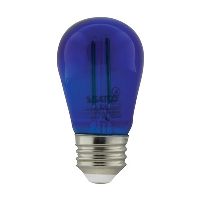 1 Watt S14 LED Filament Blue Transparent Glass Bulb E26 Base Transparent Blue