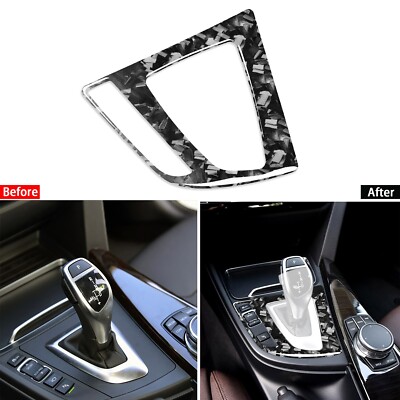 Forged Carbon Fiber Gear Shift Panel Cover Trim For BMW 3 4 Series F30 F34 13-18