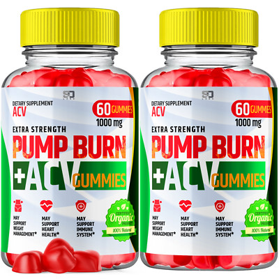 (2 Pack) Pump Burn Keto, Pump Burn Keto ACV Gummies Weight Loss  (120 Gummies)