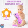Baby Dino Musical Stuffed Animal Toys for 0-3-6-9-12 Months，Infant Dinosaur Tummy Time Toys with Crinkle Sound Paper，Teether，Textures and Rattles for Newborn Boys Girls Birthday Gifts，Purple