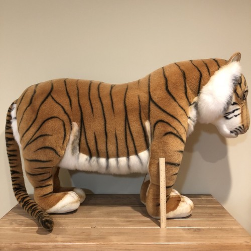 Vintage HANSA Tiger Extra Large Life Size Stuffed Animal Hand Crafted Plush Toy