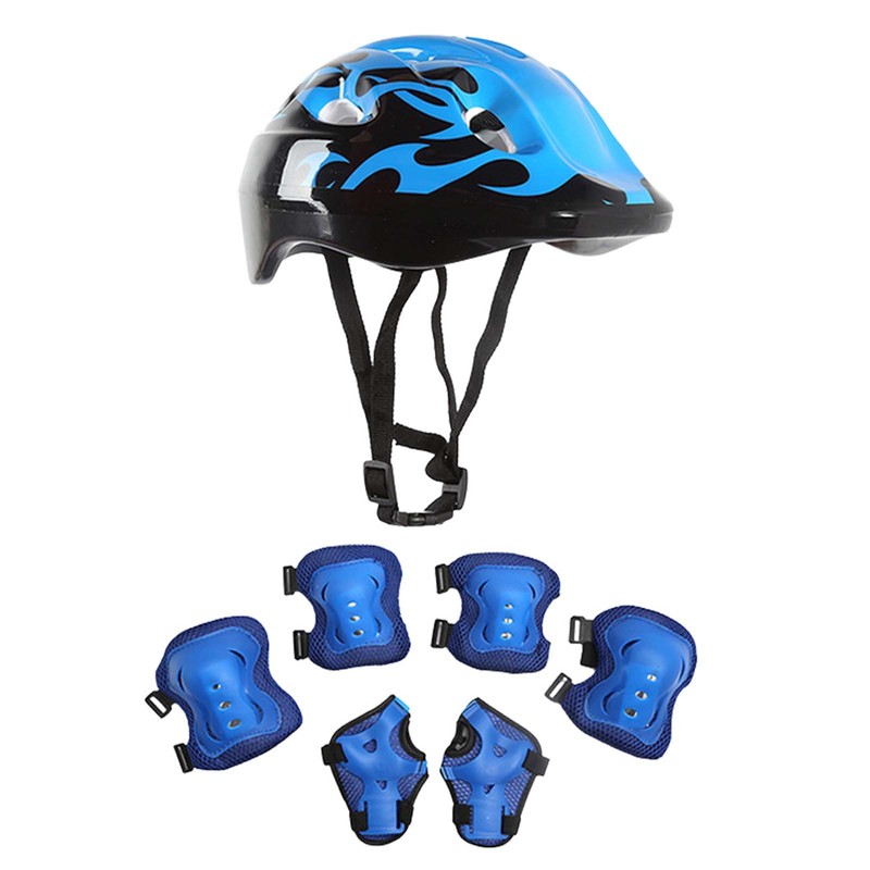 7pcs Kids Protective Gear Kit Helmet Knee Wrist Elbow Pad for Skateboard Bike