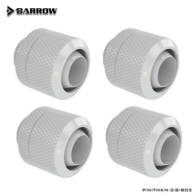 4 Pcs Barrow 10/13 10/13mm Compression Fitting Soft Tubing 3/8''ID / 1/2''OD White