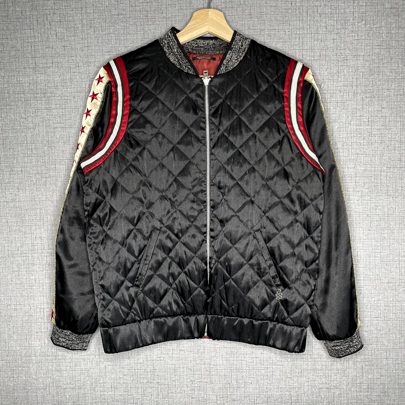 Scotch & Soda Maison Scotch Jacket Women's Black Full Zip Quilted Bomber