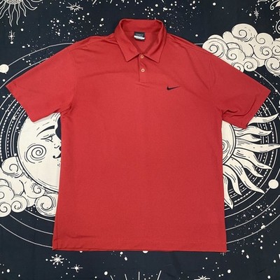 Nike Golf Polo Shirt Mens XL Red Dri-Fit Preppy Casual Work Wear