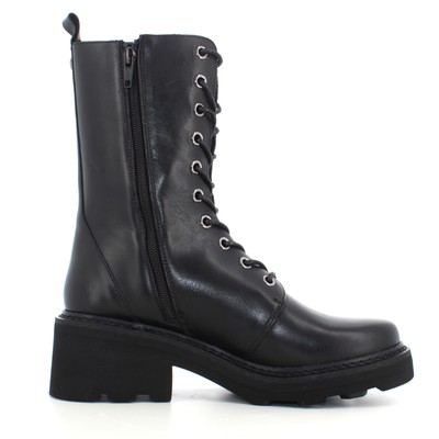 Pre-owned Cult A24us Women's Ankle Boots With Heel Clw333900 Grace 3339 Mid W Leather In Black