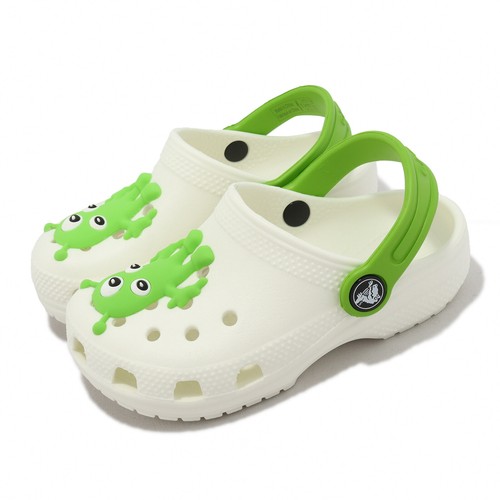 

Сандалии Crocs Classic Glow Alien Clog T Бело-зеленые для малышей 208653-90H, Белый, Classic Glow Alien Clog T