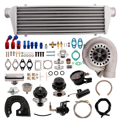 GT35 T3 GT3582 Universal Turbocharger Kit Bov Wastegate Intercooler Oil Line
