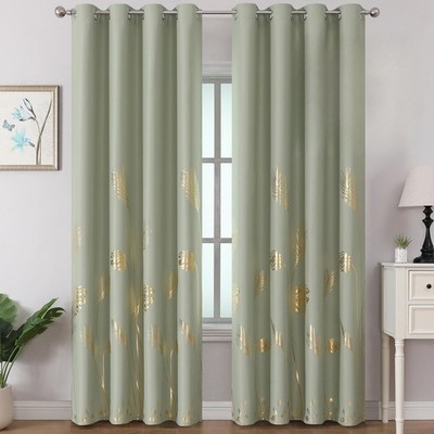 Estelar Textiler Sage Green Blackout Curtains for Living Room ...