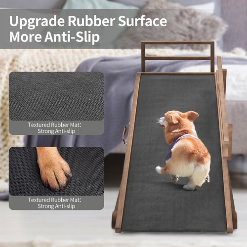 Dog Ramp Rubber Mat High Traction Ramp,5 Level Adjustable Folding Pet Ramp