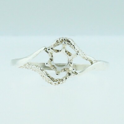 PRE-NOTCHED 6MM ROUND SEMI-SWIRL RING .925 STERLING SILVER CR308SS