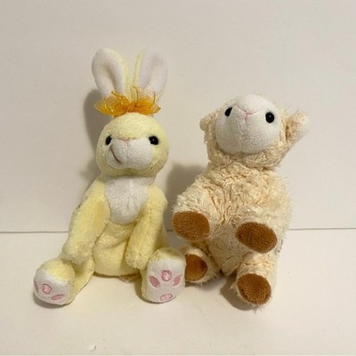 Ty The Basket Beanies Collection Nibbles Bashful Yellow Bunny Sheep Lamb Mini 5”