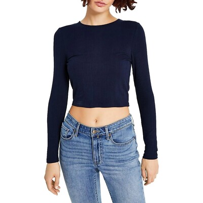 Tommy Jeans Women s Cut-Out Cropped Pullover Top Size S NWT Navy