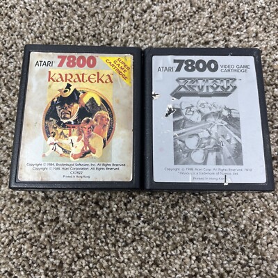 Atari 7800 Game Lot of 2 Tested Xevious Karateka