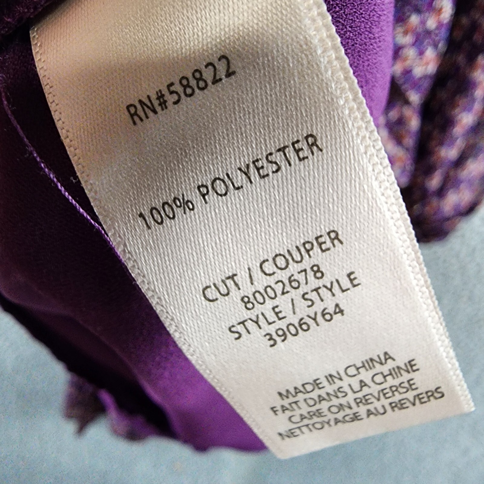 Max Studio Floral 3/4 Balloon Sleeve Dress Women's S Purple Multi V-Neckline - Picture 12 of 14