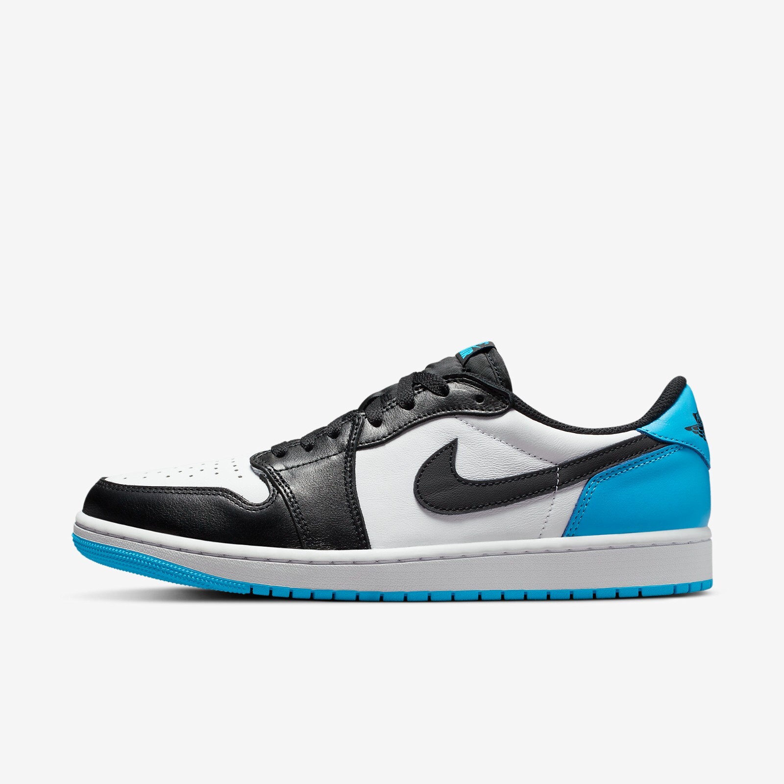 

Кроссовки Jordan 1 Retro Low OG Black and Dark Powder Blue CZ0790-104, Черный, Jordan 1 Low