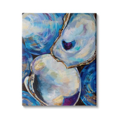 Expressive Coastal Seashells Abstract Mussel Clam Painting, Designed by Jeane...