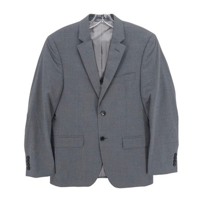 LAUREN RALPH LAUREN 100% Wool Blazer Sport Coat Gray Heather Natural Stretch 36S