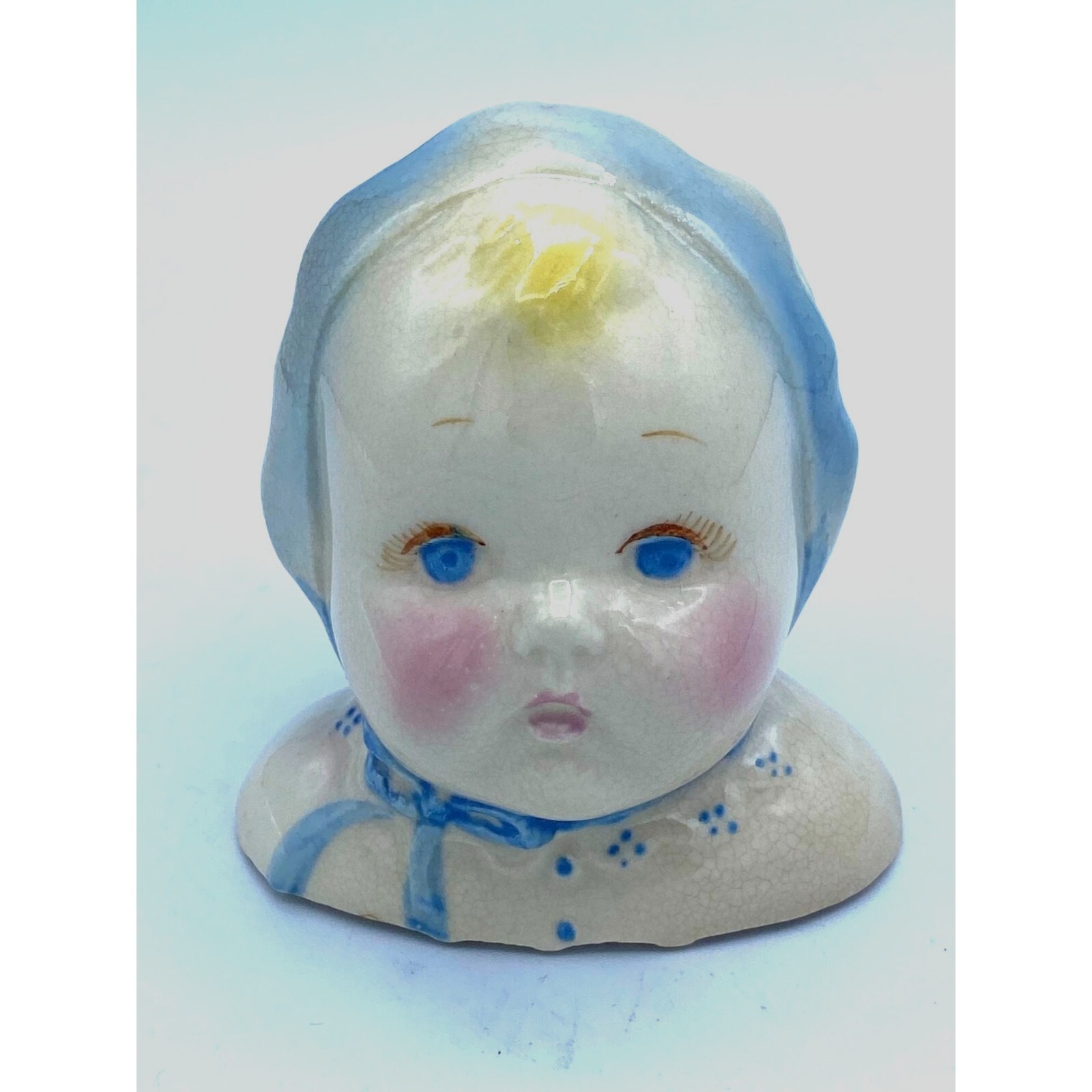 Horton Baby Doll Bust Head Planter 1950s Hand Painted Vintage