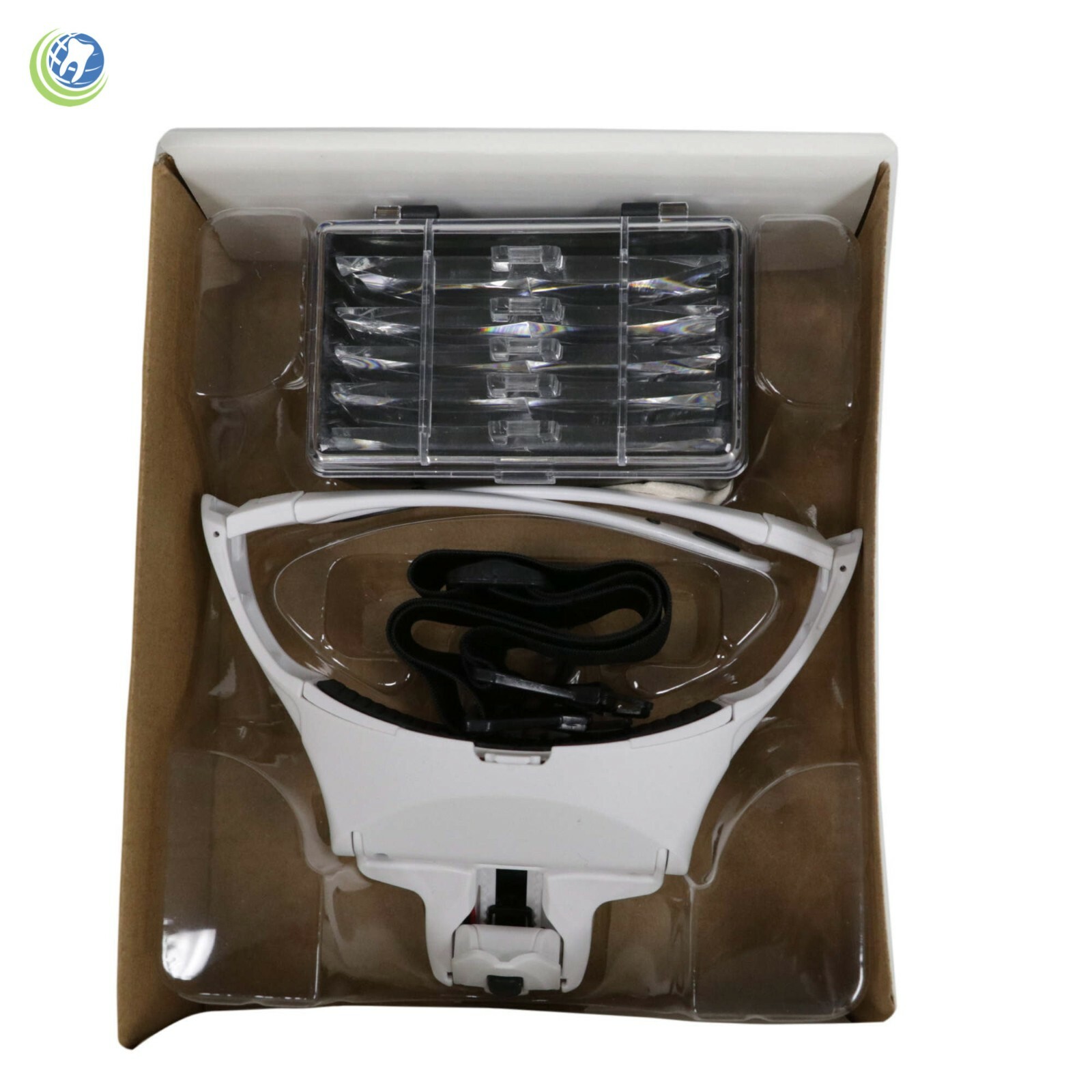 Dental Medical Jewelers LED Magnifying Headset Lamp Light Glass Loupes