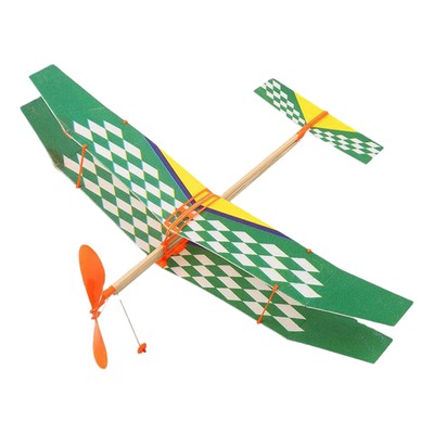 Rubber Band Free Flight Model Airplanes Biplane Toys Kids Outdoor Playset Toy