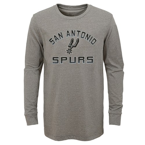 Футболка Outerstuff San Antonio Spurs NBA для мальчиков (4–18) серого цвета с длинными рукавами