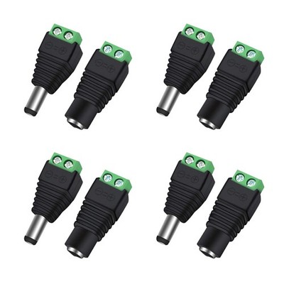 Ownkim Set di 4 paia di connettori DC 5,5 mm x 2,1 mm maschio e femmina per