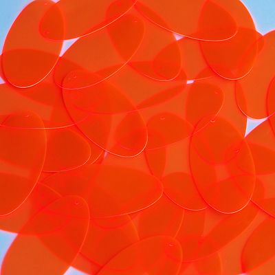 Oval Vinyl Shape 1.5'' Orange Go Go Fluorescent Edge Glow