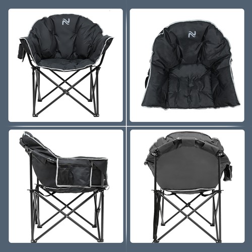NAIZEA Oversized Camping Chair, Portable Folding Chairs Lounge with Side Pocket