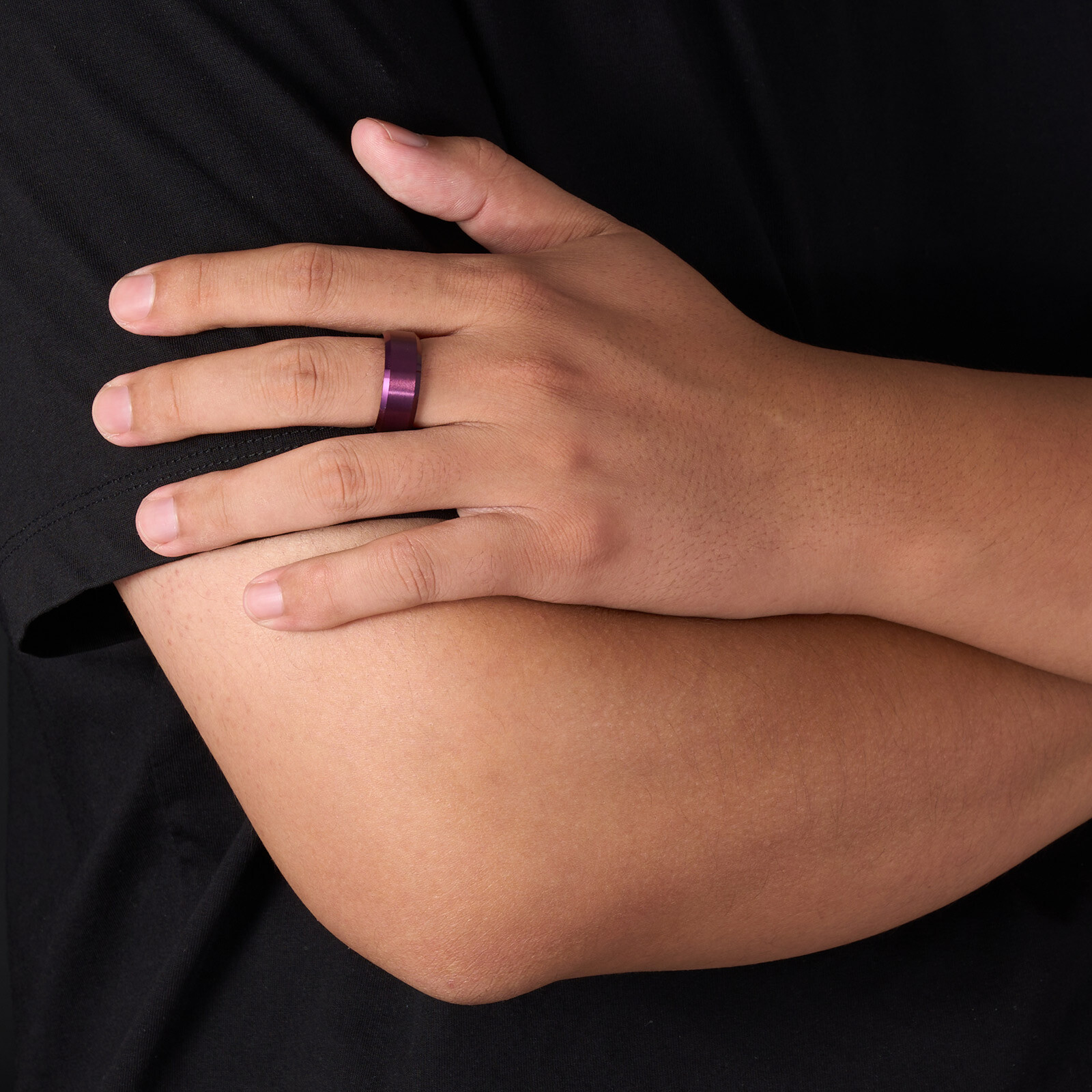 8mm Purple Brushed Classic Tungsten Ring ATOP Simplicity Men Wedding Band