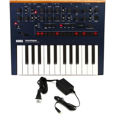 Korg monologue Analog Synthesizer with 9V Power Supply - Blue