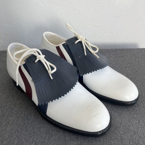 Vintage Endicott Johnson Golf Shoes Men's 10 White Leather Vintage Endicott Johnson Golf Shoes Men's 10 White Leather