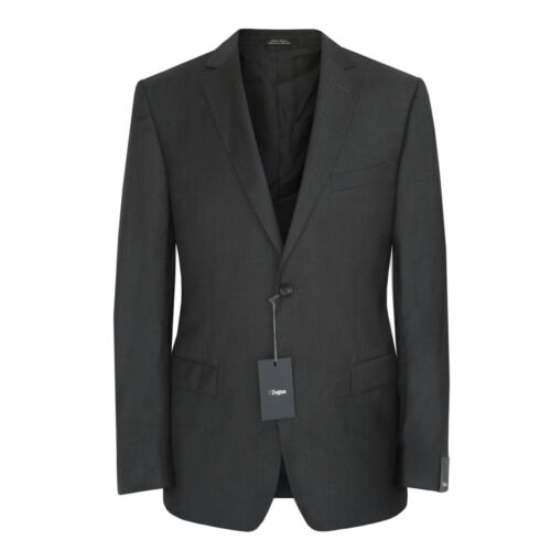 Z Zegna Suit Mens 44 Fits 42 Black Striped City Wool Z Zegna Suit Mens 44 Fits 42 Black Striped City Wool